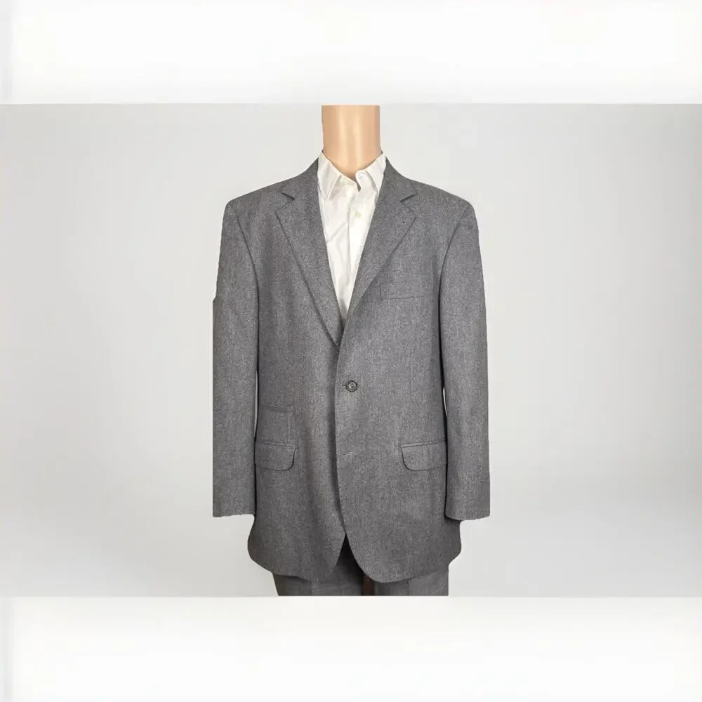 Brunello Cucinelli Gray Flannel Tweed Blazer Sport Jacket Men 54/44R Italy